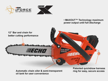 Echo DCS-2500T Battery X-Series Top Handle Chainsaw